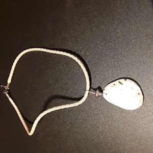 Handmade Stone Pendant With Braided Wrap Choker